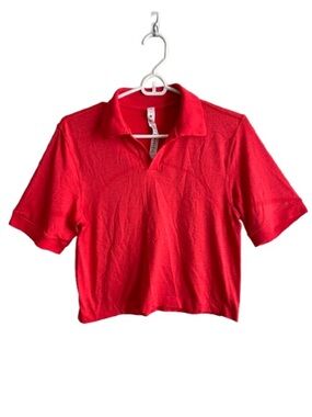 Lululemon Swiftly Tech Pink Cropped Polo Shirt Size 4 Athletic Tennis Golf Top